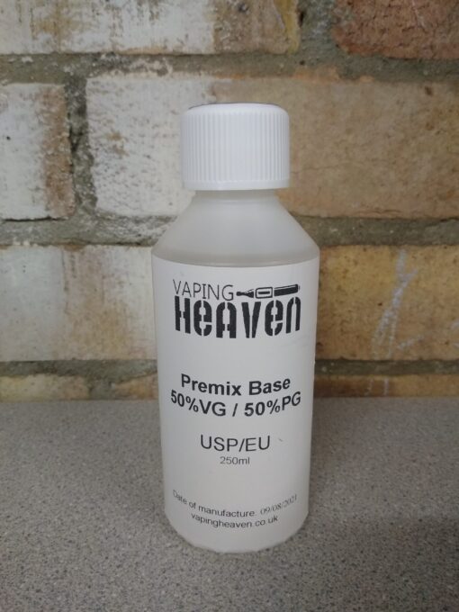 VG/PG Pre-Mix Base Liquid 50%VG / 50% PG 250ml